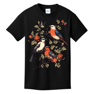 Birds On A Tree Branch Birding Bird Watching Bird Kids T-Shirt