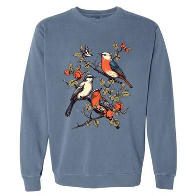 Birds On A Tree Branch Birding Bird Watching Bird Garment-Dyed Sweatshirt