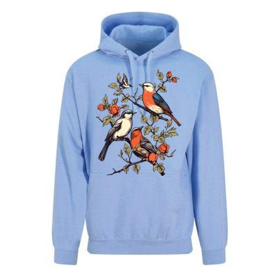 Birds On A Tree Branch Birding Bird Watching Bird Unisex Surf Hoodie