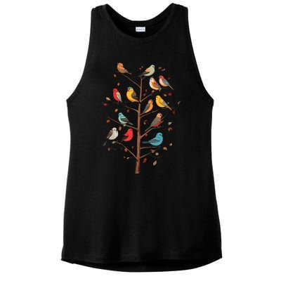 Birds On A Tree Branch Birding Bird Watching Bird Ladies PosiCharge Tri-Blend Wicking Tank