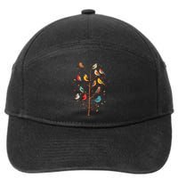 Birds On A Tree Branch Birding Bird Watching Bird 7-Panel Snapback Hat