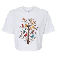 Birds On A Tree Branch Birding Bird Watching Bird Bella+Canvas Jersey Crop Tee