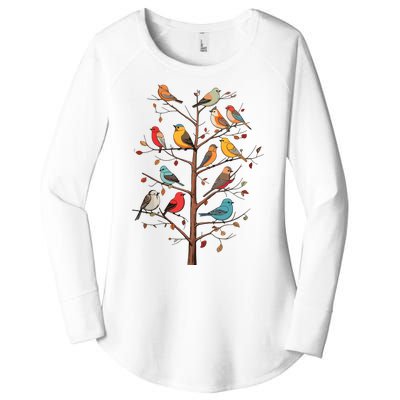 Birds On A Tree Branch Birding Bird Watching Bird Women's Perfect Tri Tunic Long Sleeve Shirt