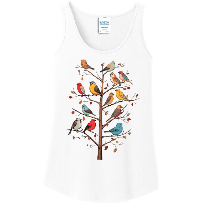 Birds On A Tree Branch Birding Bird Watching Bird Ladies Essential Tank