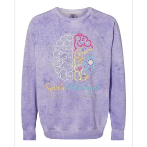 Brain Of A Speech Pathologist Speech Language Therapy Colorblast Crewneck Sweatshirt