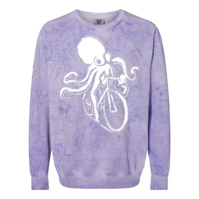 Bicycle Octopus Art Cyclist Colorblast Crewneck Sweatshirt