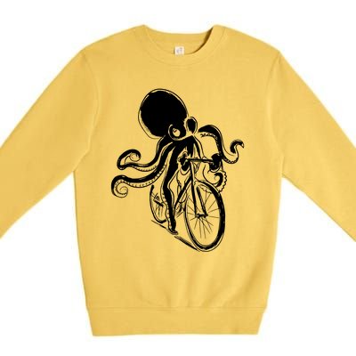 Bicycle Octopus Art Cyclist Premium Crewneck Sweatshirt