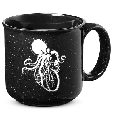 Bicycle Octopus Art Cyclist 15oz Campfire Ceramic Mug