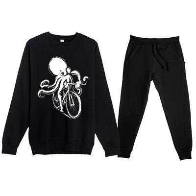 Bicycle Octopus Art Cyclist Premium Crewneck Sweatsuit Set