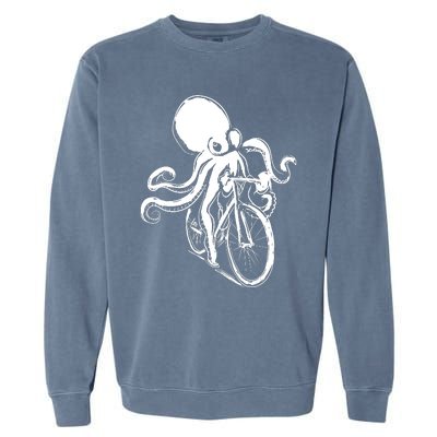 Bicycle Octopus Art Cyclist Garment-Dyed Sweatshirt