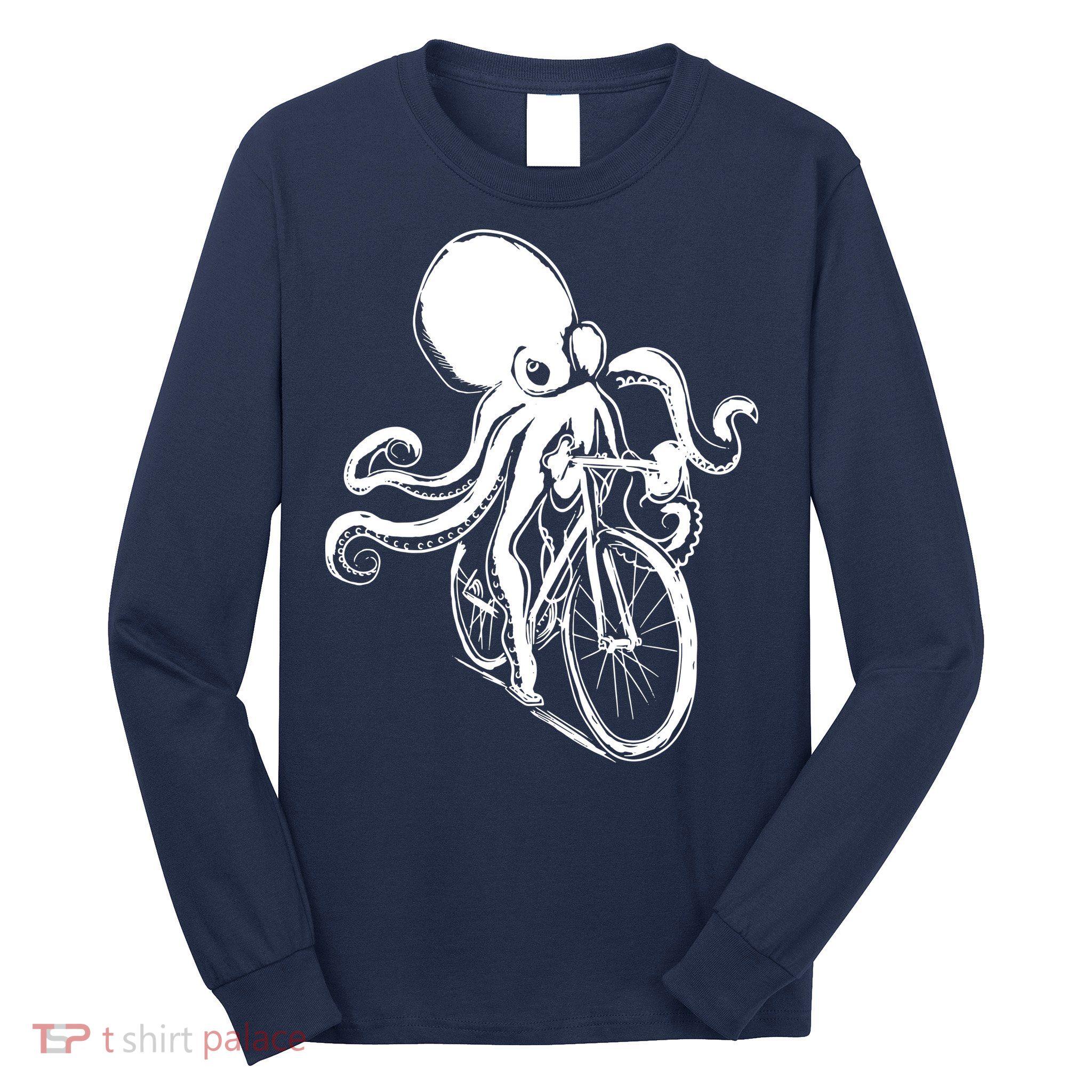 Bicycle Octopus Art Cyclist Long Sleeve Shirt