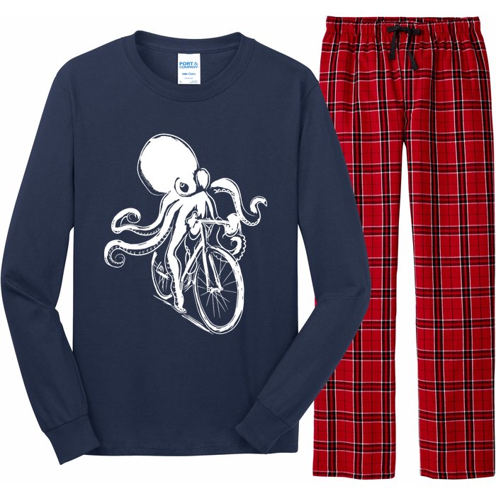 Bicycle Octopus Art Cyclist Long Sleeve Pajama Set