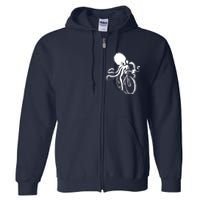 Bicycle Octopus Art Cyclist Full Zip Hoodie