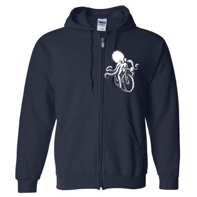 Bicycle Octopus Art Cyclist Full Zip Hoodie