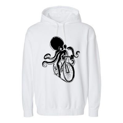 Bicycle Octopus Art Cyclist Garment-Dyed Fleece Hoodie