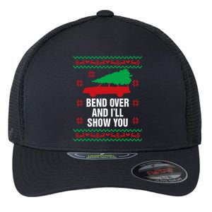 Bend Over and I'll Show You Christmas Couple Matching Family  Flexfit Unipanel Trucker Cap