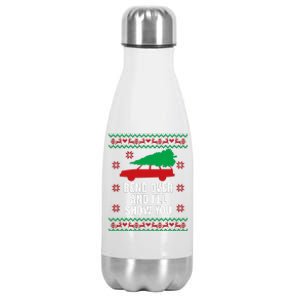 Bend Over and I'll Show You Christmas Couple Matching Family  Stainless Steel Insulated Water Bottle