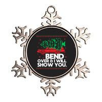 Bend Over And ILl Show You Christmas Couple Matching Family Metallic Star Ornament