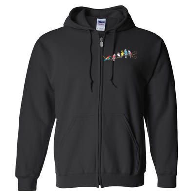 Birds On A Branch Birding Bird Watching Bird Watcher Full Zip Hoodie