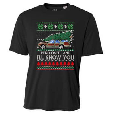 Bend Over And ILl Show You Christmas Couple Matching Family Cooling Performance Crew T-Shirt