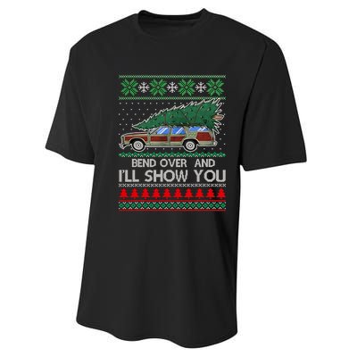 Bend Over And ILl Show You Christmas Couple Matching Family Performance Sprint T-Shirt