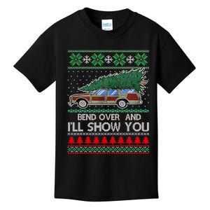 Bend Over And ILl Show You Christmas Couple Matching Family Kids T-Shirt