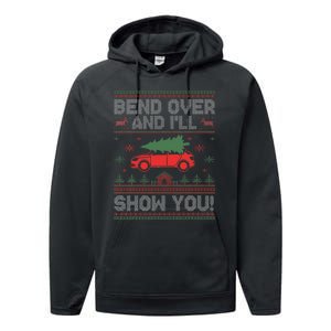 Bend Over And I'll Show You Ugly Christmas Couple Matching  Performance Fleece Hoodie