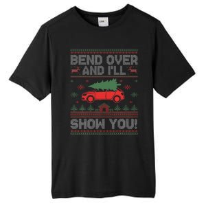 Bend Over And I'll Show You Ugly Christmas Couple Matching  Tall Fusion ChromaSoft Performance T-Shirt