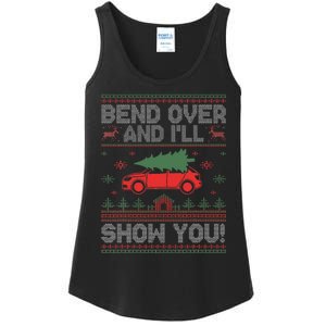 Bend Over And I'll Show You Ugly Christmas Couple Matching  Ladies Essential Tank