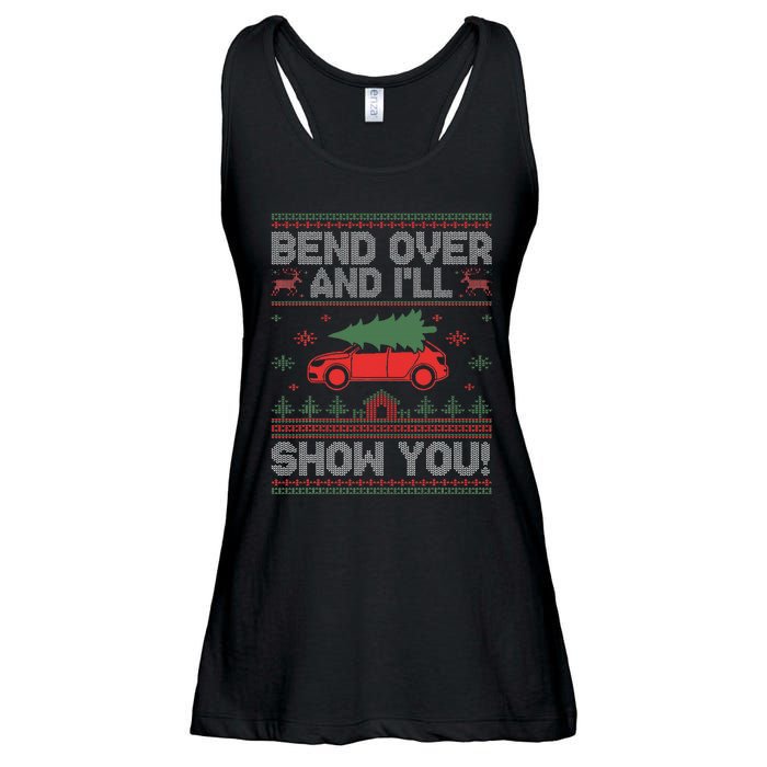 Bend Over And I'll Show You Ugly Christmas Couple Matching  Ladies Essential Flowy Tank