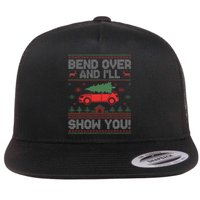 Bend Over And I'll Show You Ugly Christmas Couple Matching  Flat Bill Trucker Hat