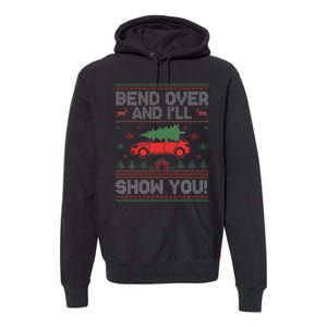 Bend Over And I'll Show You Ugly Christmas Couple Matching  Premium Hoodie