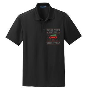 Bend Over And I'll Show You Ugly Christmas Couple Matching  Dry Zone Grid Polo