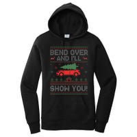 Bend Over And I'll Show You Ugly Christmas Couple Matching  Women's Pullover Hoodie