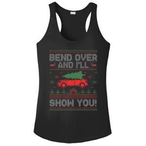 Bend Over And I'll Show You Ugly Christmas Couple Matching  Ladies PosiCharge Competitor Racerback Tank