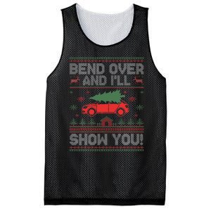 Bend Over And I'll Show You Ugly Christmas Couple Matching  Mesh Reversible Basketball Jersey Tank