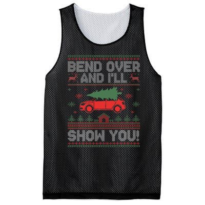 Bend Over And I'll Show You Ugly Christmas Couple Matching  Mesh Reversible Basketball Jersey Tank