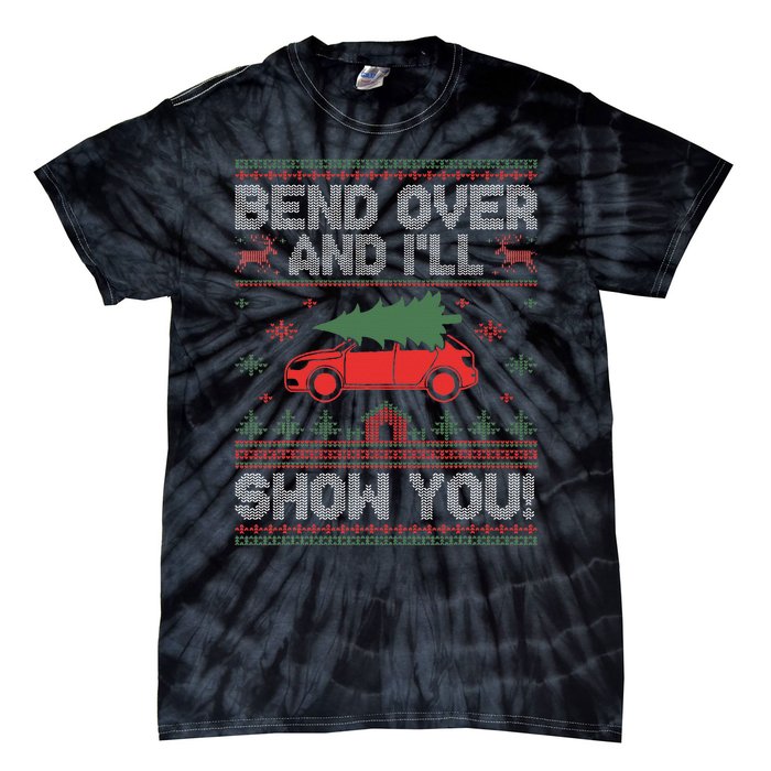 Bend Over And I'll Show You Ugly Christmas Couple Matching  Tie-Dye T-Shirt