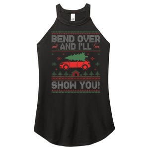 Bend Over And I'll Show You Ugly Christmas Couple Matching  Women's Perfect Tri Rocker Tank