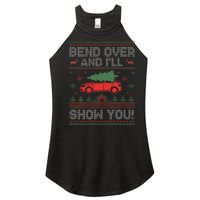 Bend Over And I'll Show You Ugly Christmas Couple Matching  Women's Perfect Tri Rocker Tank