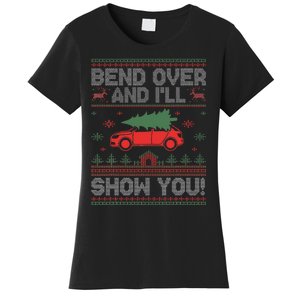 Bend Over And I'll Show You Ugly Christmas Couple Matching  Women's T-Shirt