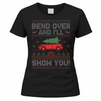 Bend Over And I'll Show You Ugly Christmas Couple Matching  Women's T-Shirt