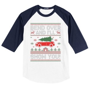 Bend Over And I'll Show You Ugly Christmas Couple Matching  Baseball Sleeve Shirt