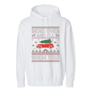 Bend Over And I'll Show You Ugly Christmas Couple Matching  Garment-Dyed Fleece Hoodie