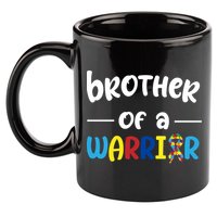 Brother Of A Warrior Autism Awareness 11oz C Handle Ceramic Mug