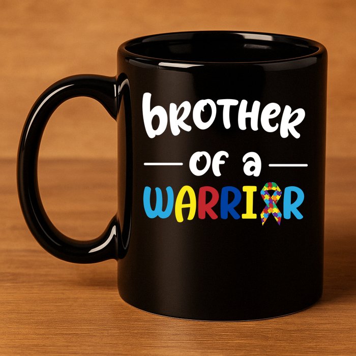 Brother Of A Warrior Autism Awareness 11oz C Handle Ceramic Mug