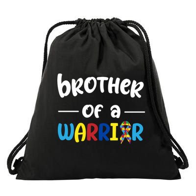 Brother Of A Warrior Autism Awareness Drawstring Bag