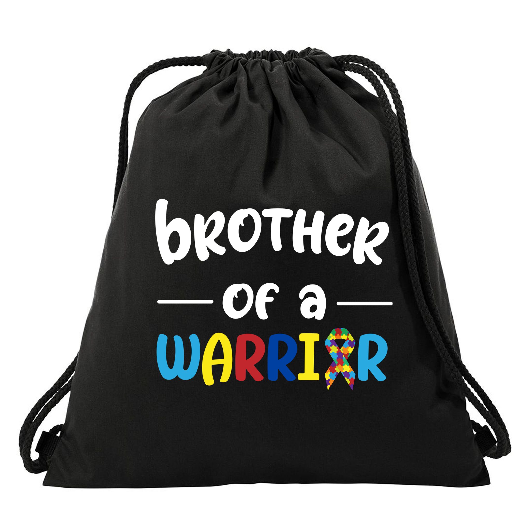 Brother Of A Warrior Autism Awareness Drawstring Bag