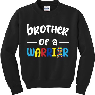 Brother Of A Warrior Autism Awareness Kids Sweatshirt