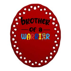 Brother Of A Warrior Autism Awareness Ceramic Oval Ornament